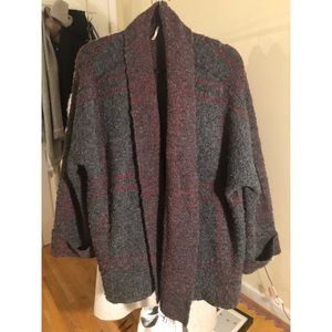 Free People Windowpane Check Cardigan Jacket